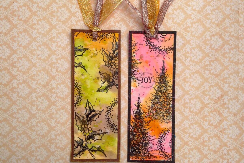 zakładki ze światecznym tłem