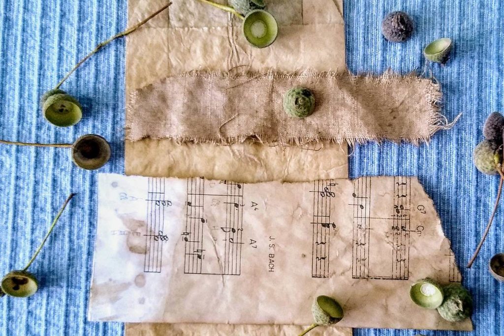 paier barwiony żołędziami