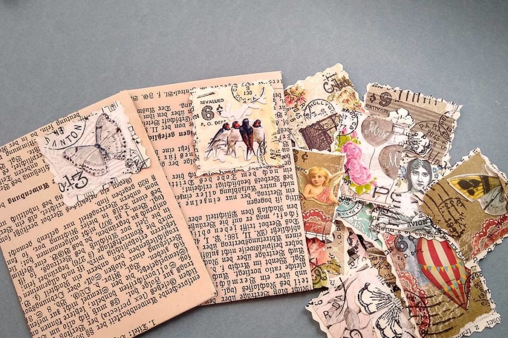 znaczki udawane do junk journala