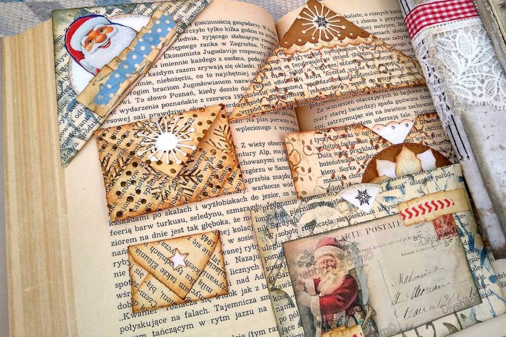 narożnik i koperta w junk journalu