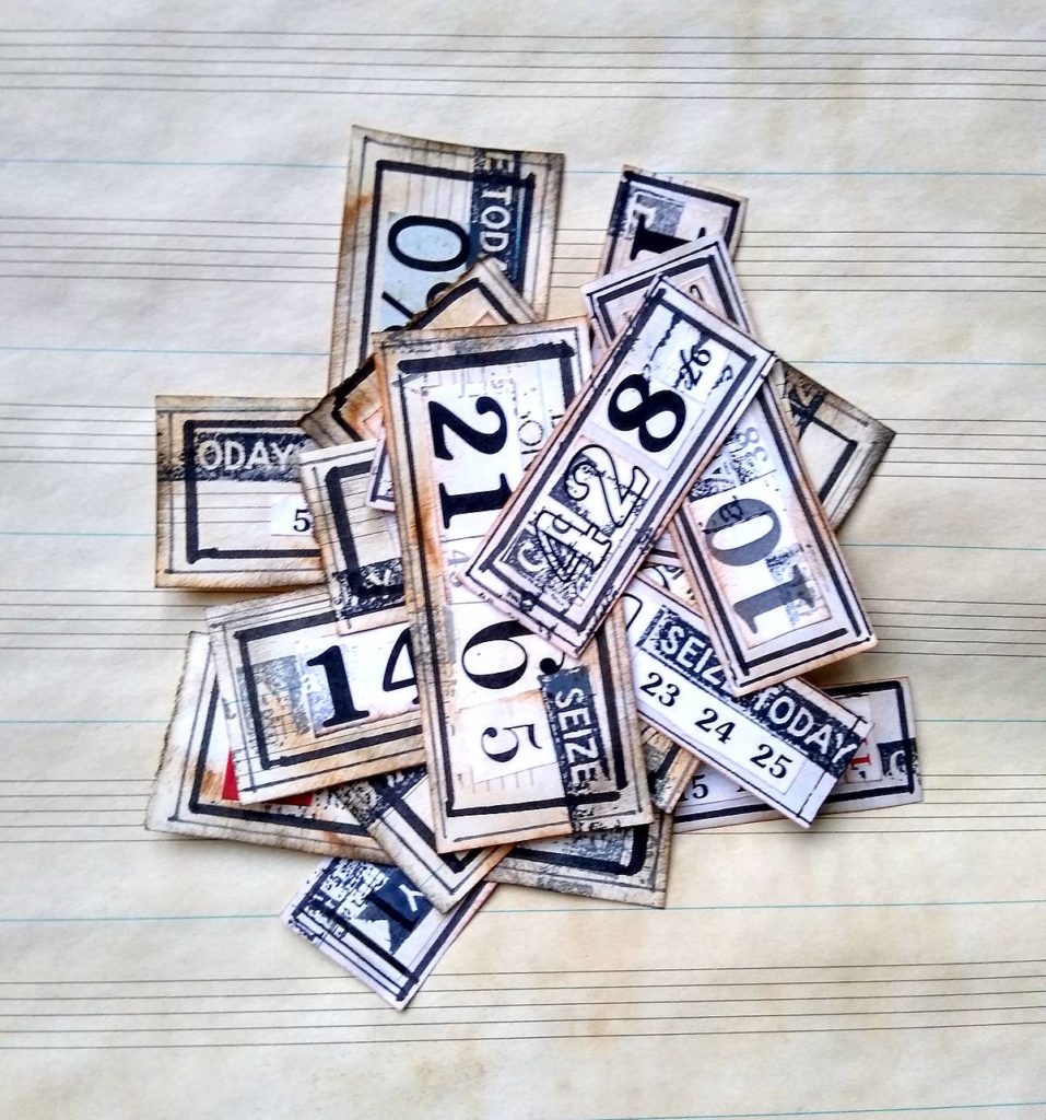 numerki na etykietach własnoręcznie