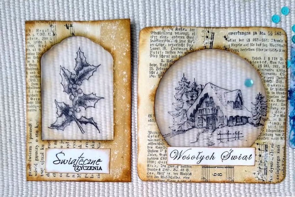 kartki z elementem przezroczystym